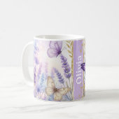 Personalisierter Lavendel-Schmetterling Klassische Kaffeetasse (Vorderseite Links)