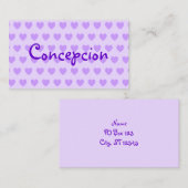 Personalisierter Lavendel und Lila Herzmuster Visitenkarte (Vorne/Hinten)