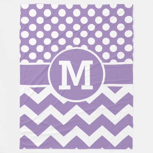 Personalisierter Lavendel-Zickzack Fleecedecke (Vorderseite)
