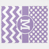 Personalisierter Lavendel-Zickzack Fleecedecke (Vorderseite (Horizontal))