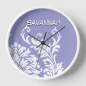 Personalisierter LavendelDamast oder eine beliebig Wanduhr (Vorderseite)