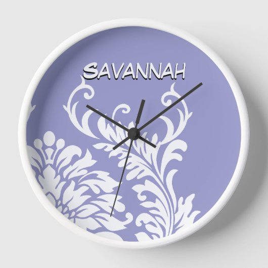 Personalisierter LavendelDamast oder eine beliebig Wanduhr (Vorderseite)