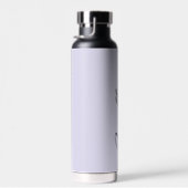 Personalisierter Lavender Black Script Hochzeitswa Trinkflasche (Rechts)