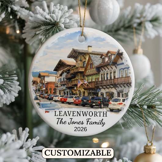 Personalisierter Leavenworth-Schmuck, Washington Keramik Ornament