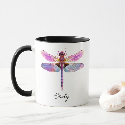 Personalisierter Lebendiger Libelle Tasse (Mit Donut)