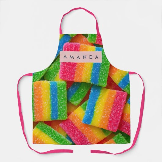 Personalisierter Lebendiger Regenbogen-Süßigkeiten Schürze (Vorderseite)