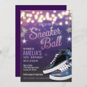 Personalisierter, lebendiger Violet Sneaker Ball G Einladung (Vorne/Hinten)