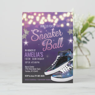 Personalisierter, lebendiger Violet Sneaker Ball G Einladung