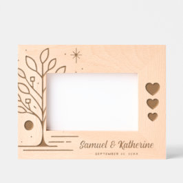 Personalisierter Lebensbaum aus Holz zum Jubiläum Geätzte Rahmen