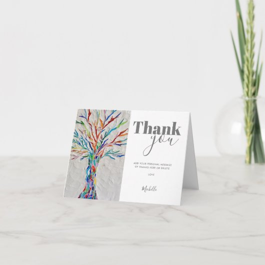 Personalisierter Lebensbaum Dankeskarte (Vorderseite)