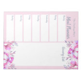 Personalisierter Lebensmittelmarkt Rosa Blumenstra Notizblock (Vorderseite)