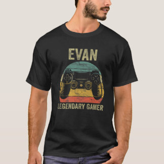 Personalisierter Legendary Gamer Evan Name Video G T-Shirt