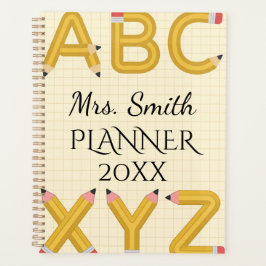 Personalisierter Lehrer ABC Bleistift Spiralplaner Planer