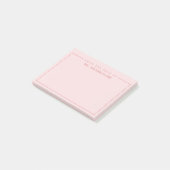 Personalisierter Lehrer am Schreibtisch aus Rosa Post-it Klebezettel (angewinkelt)