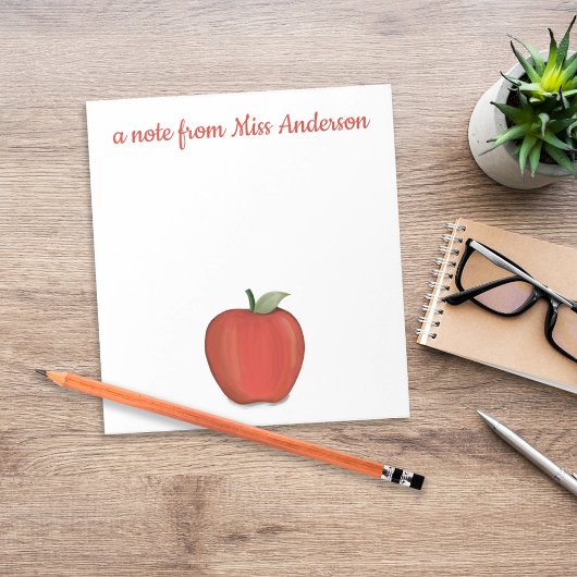 Personalisierter Lehrer-Apfel-Klassenzimmer-Schrei Notizblock