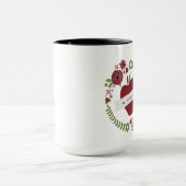 Personalisierter Lehrer Blumenwreath-roter Apples Tasse (Zentrum)