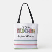 Personalisierter Lehrer - Farbenfrohe Niedliche Ge Tasche (Rückseite)