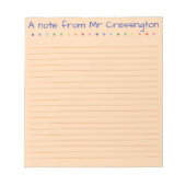 Personalisierter Lehrer - Farbige Punkte verschrau Notizblock (Vorderseite)