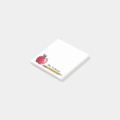 Personalisierter Lehrer für Apfel und Bleistift 3 Post-it Klebezettel (angewinkelt)