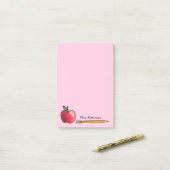 Personalisierter Lehrer für Apfel und Bleistift Pi Post-it Klebezettel (Auf Schreibtisch)