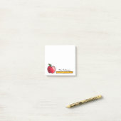 Personalisierter Lehrer für Apfel und Ruler 3 x 3 Post-it Klebezettel (Auf Schreibtisch)