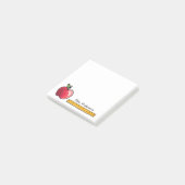 Personalisierter Lehrer für Apfel und Ruler 3 x 3 Post-it Klebezettel (angewinkelt)