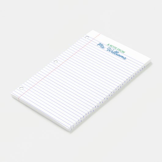 Personalisierter Lehrer für das Linken von Papier Post-it Klebezettel (angewinkelt)