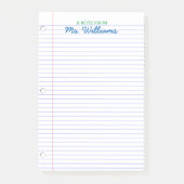 Personalisierter Lehrer für das Linken von Papier Post-it Klebezettel (Vorderseite)