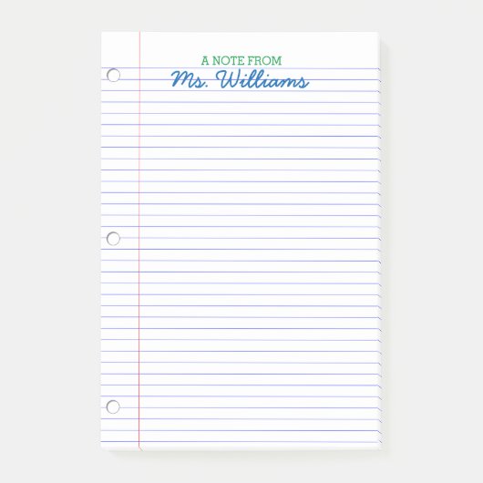 Personalisierter Lehrer für das Linken von Papier Post-it Klebezettel (Vorderseite)