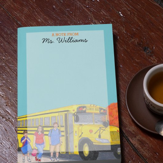 Personalisierter Lehrer für den Schulbus Post-it Klebezettel