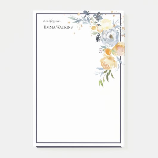 Personalisierter Lehrer grenzt an die Rose Wasserf Post-it Klebezettel (Vorderseite)