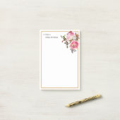 Personalisierter Lehrer grenzt an Rose im Herbst Post-it Klebezettel (Auf Schreibtisch)