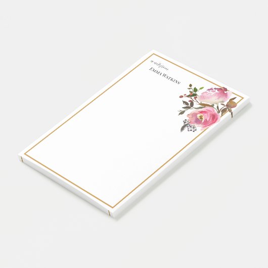 Personalisierter Lehrer grenzt an Rose im Herbst Post-it Klebezettel (angewinkelt)