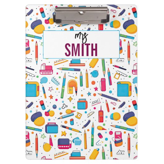 Personalisierter Lehrer - Individuelle Name zurück Klemmbrett (Vorderseite)