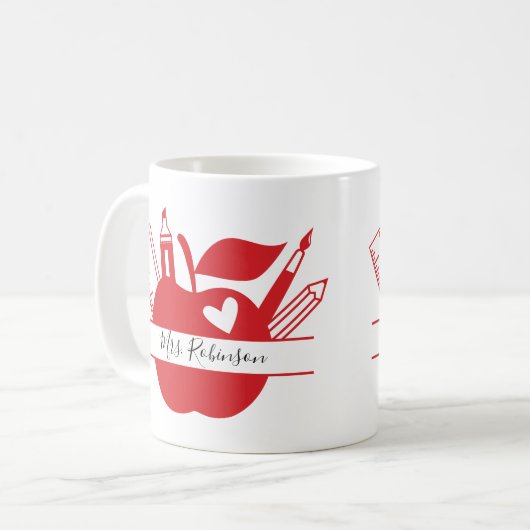 Personalisierter Lehrer Kaffeetasse (Vorderseite Links)
