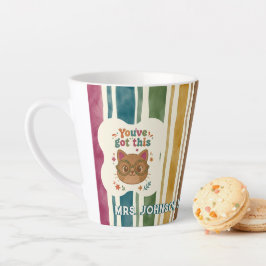 Personalisierter Lehrer-Katzenbecher | Benutzerdef Milchtasse