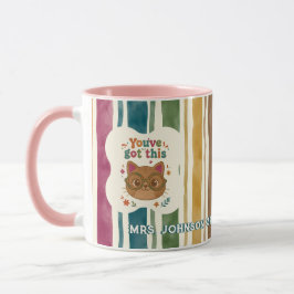 Personalisierter Lehrer-Katzenbecher | Benutzerdef Tasse