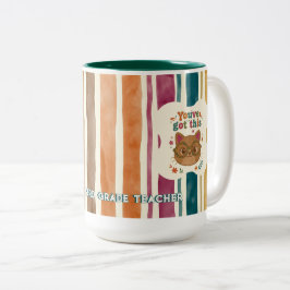 Personalisierter Lehrer-Katzenbecher | Benutzerdef Zweifarbige Tasse