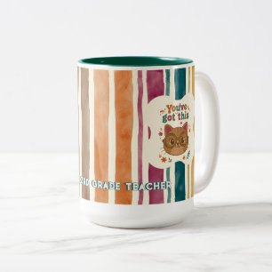 Personalisierter Lehrer-Katzenbecher   Benutzerdef Zweifarbige Tasse
