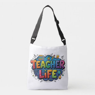 Personalisierter Lehrer-Leben Pop-Art-Comic-Stil Tragetaschen Mit Langen Trägern