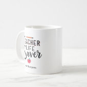 Personalisierter Lehrer Lebensretter Kaffeetasse (Vorderseite Links)