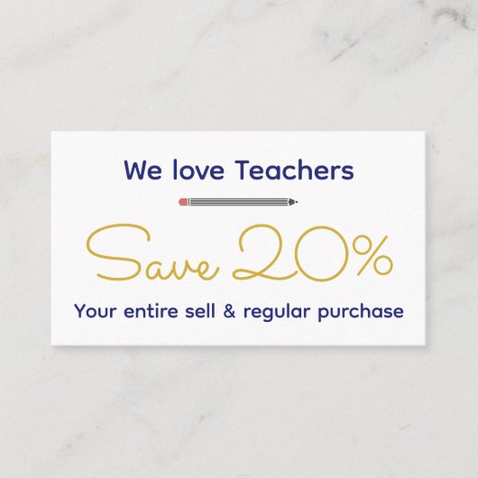 Personalisierter Lehrer - maßgeschneidertes Gesche Rabattkarte (Vorderseite)