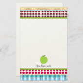 Personalisierter Lehrer Mehrfarbenpunkt-grüner Briefpapier (Vorne/Hinten)