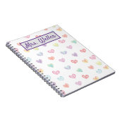 Personalisierter Lehrer mit Wasserfarbenherzen Notizblock (Rechte Seite)