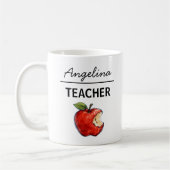 Personalisierter LEHRER Name Apple Geschenk Kaffeetasse (Links)