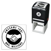 Personalisierter Lehrer Name Handshake School Grad Permastempel (Beispiel)