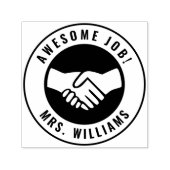 Personalisierter Lehrer Name Handshake School Grad Permastempel (Design)