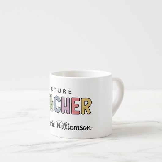 Personalisierter Lehrer - Niedlich Espressotasse (Vorderseite Rechts)