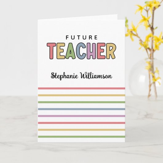 Personalisierter Lehrer - Niedlich Karte (Gelbe Blume)