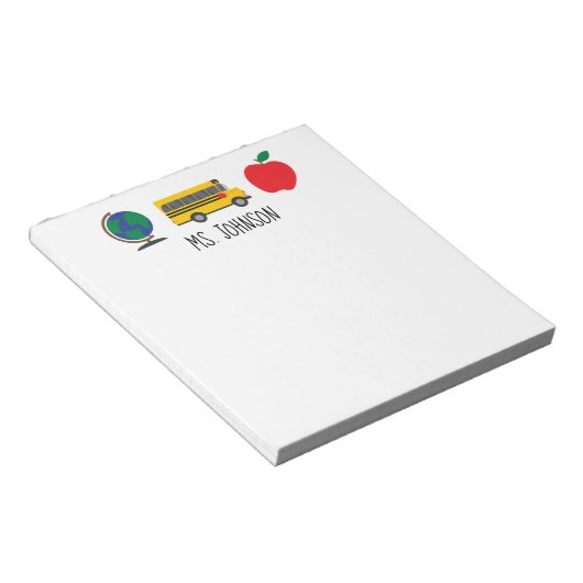 Personalisierter Lehrer Notepad, Lehrergeschenk Notizblock (angewinkelt)